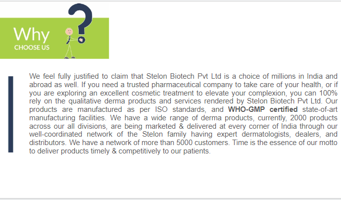 Best Dermatology Company In India Stelon Biotech